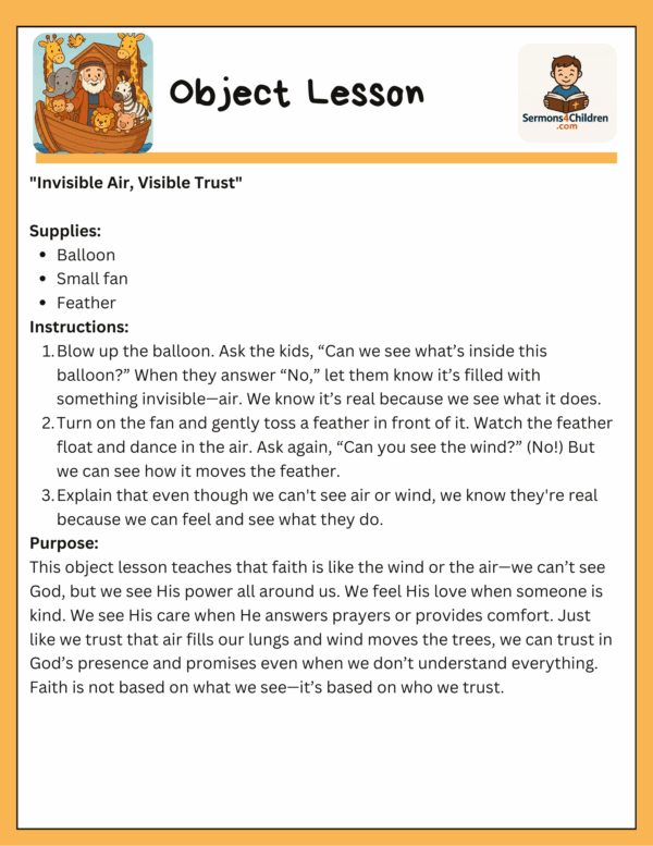 Invisible Air, Visible Trust – Object Lesson on Faith