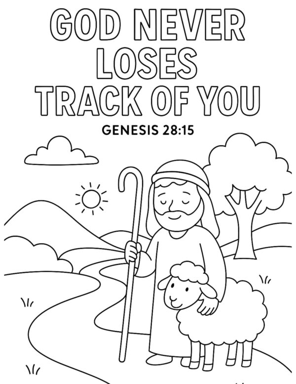 God Never Loses Track of You | Printable Scripture Coloring Page