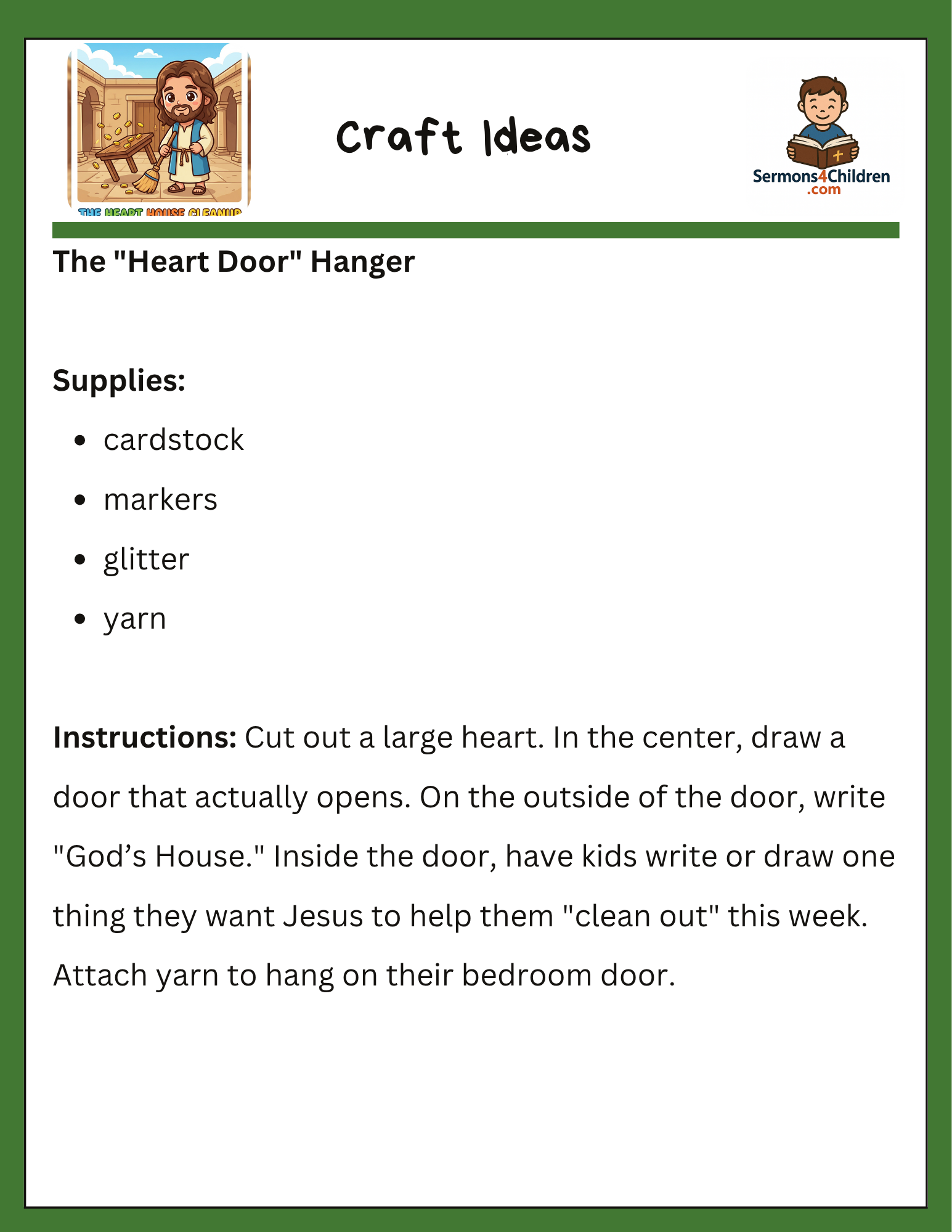 Heart Door Hanger Craft