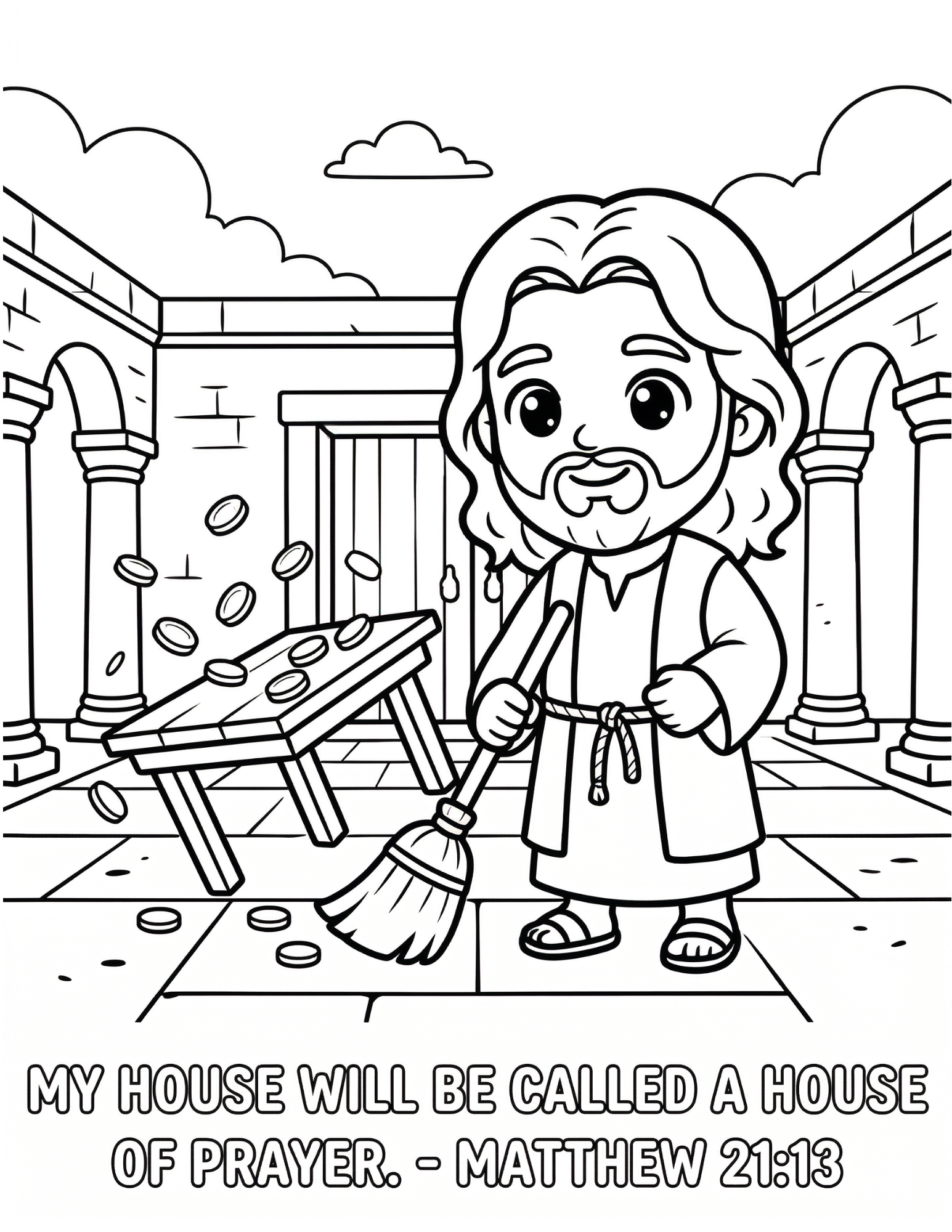 Heart House Coloring Page