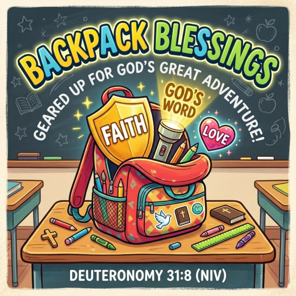 🎒 Backpack Blessings: Geared Up for God's Great Adventure!: Sermon Graphic