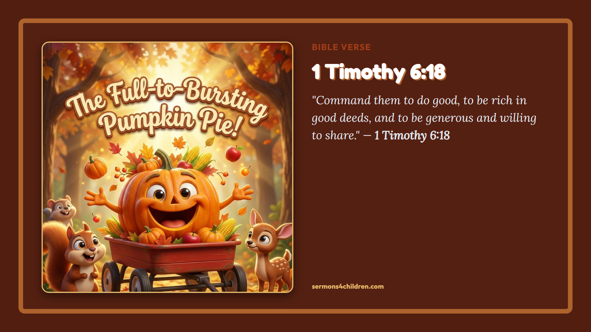 The Full-to-Bursting Pumpkin Pie! Part 4: Bible Verse