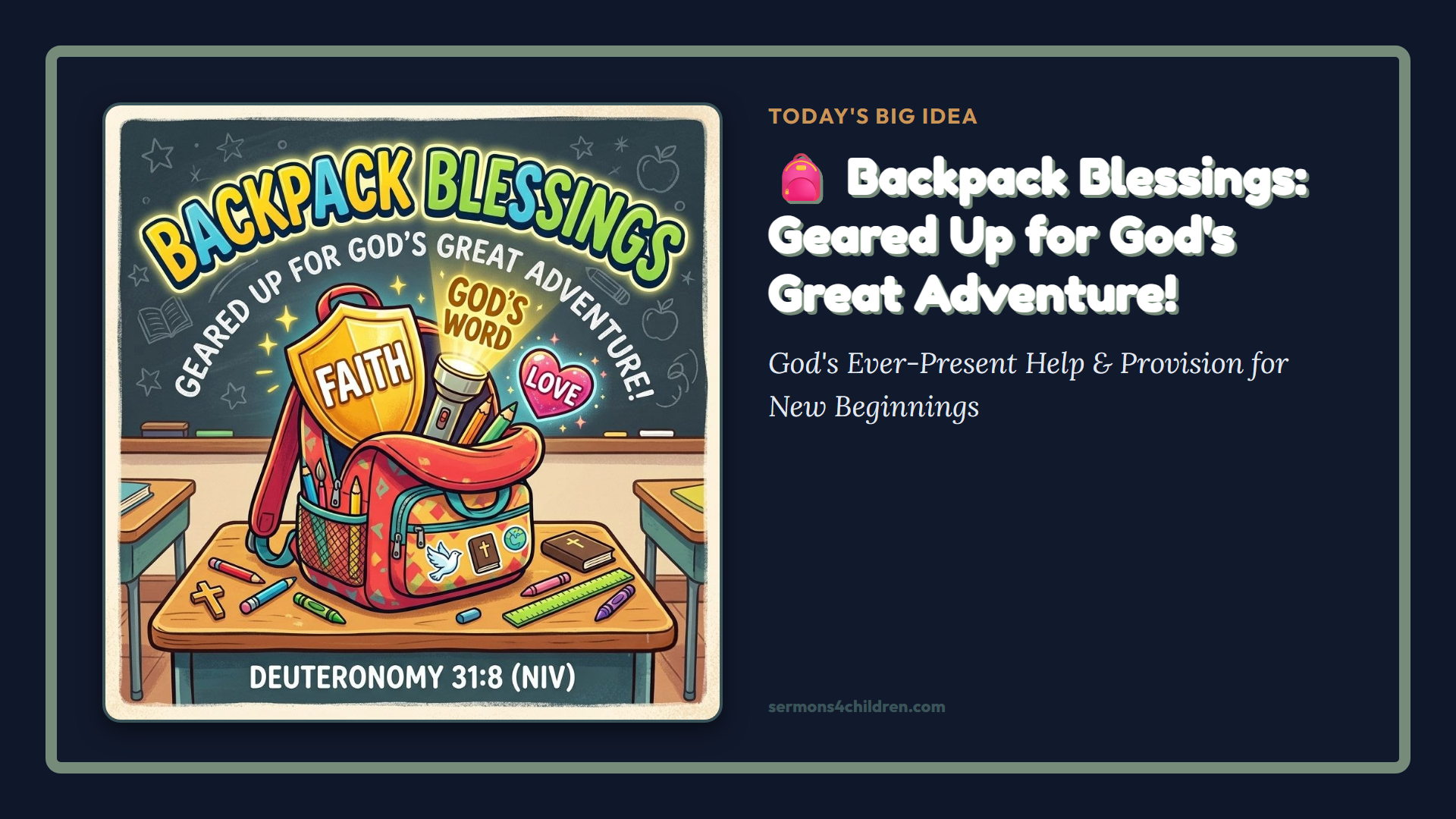 🎒 Backpack Blessings: Geared Up for God's Great Adventure!: Main Theme