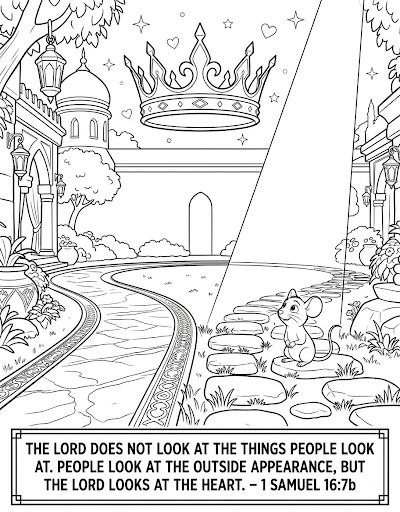 Lesson 3 - Picked by the King God Sees My Heart - Coloring Page