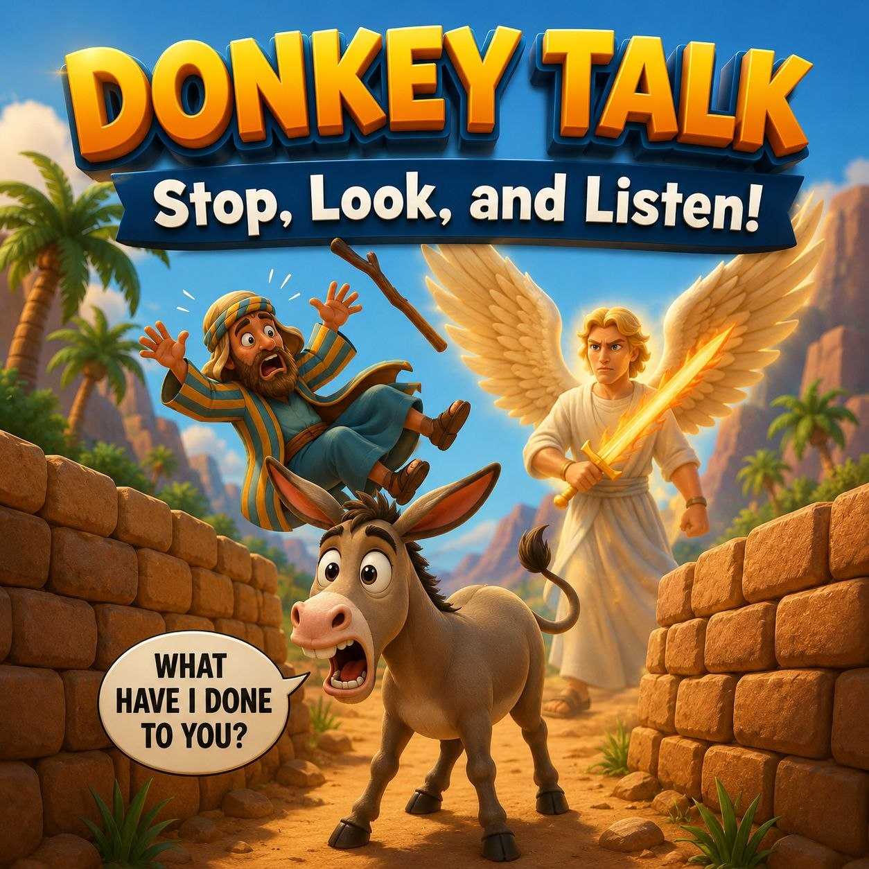 Donkey Talk: Stop, Look, and Listen!: Sermon Graphic