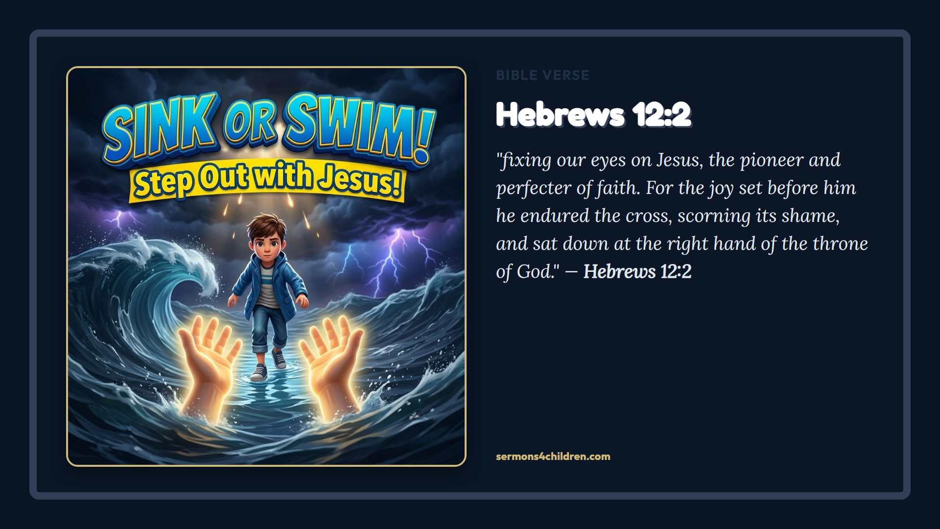 ⚓ Fixing Our Eyes: Walking on Water with Jesus!: Bible Verse
