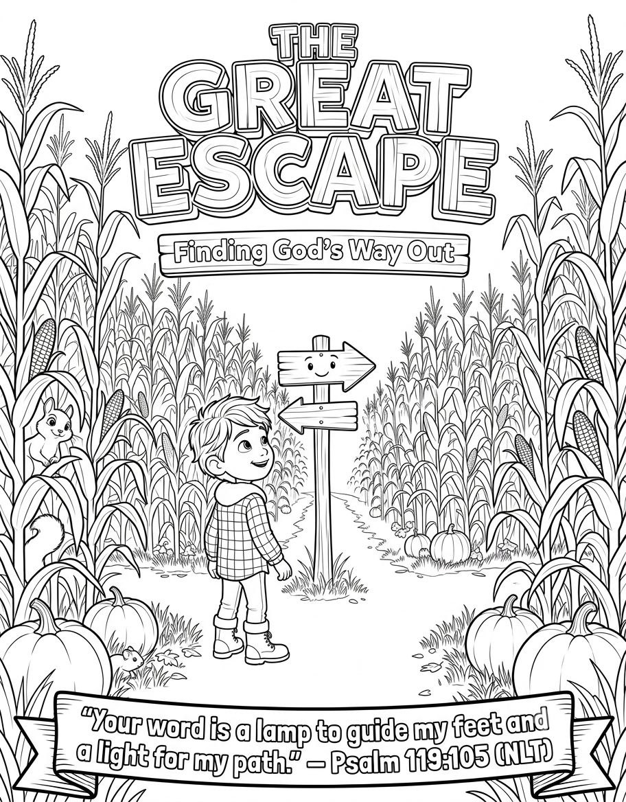 The Great Escape: Finding God’s Way Out Bible Coloring Page