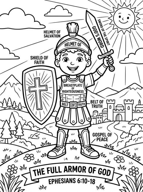Printable Coloring & Activity Pack: The Full Armor of God (Ephesians 6:10β18)