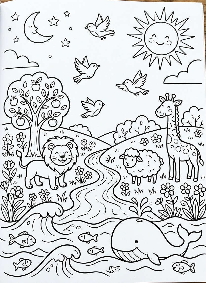 Free Creation of the World Coloring Page & Activity Pack for Kids ...