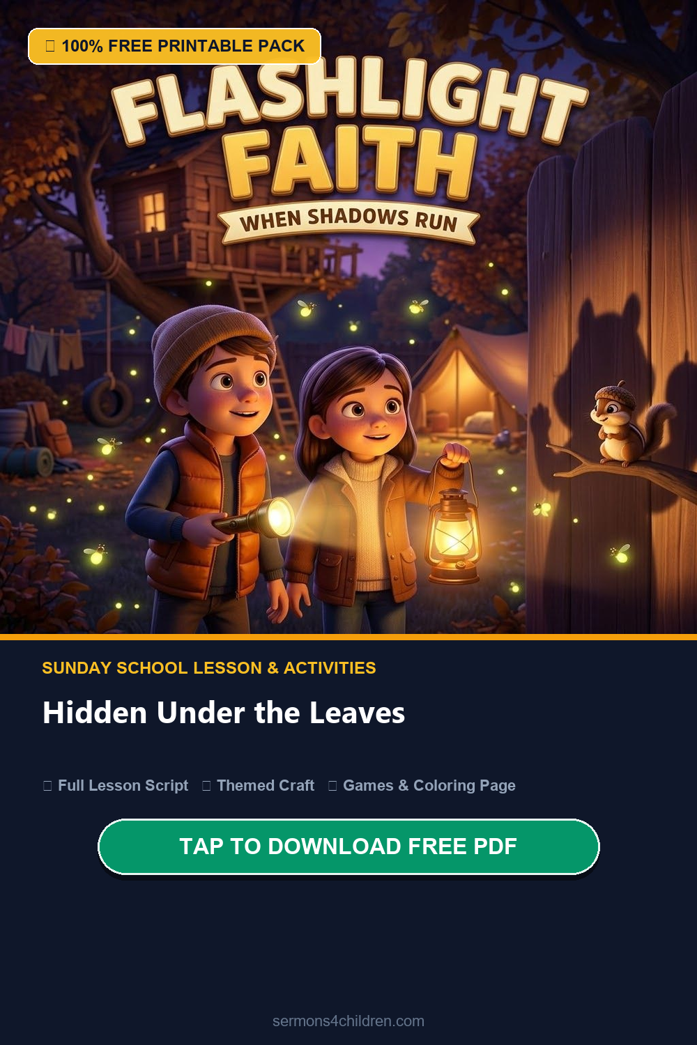 Flashlight Faith: When Shadows Run Sunday School Lesson - Free Printable Activity Pack